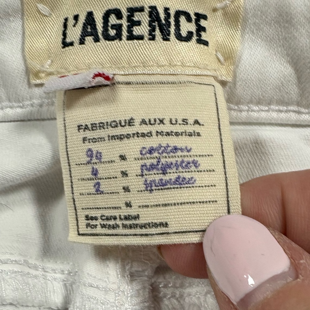 L'AGENCE Women's Crisp White Skinny Jeans Size 28 - Picture 3 of 8